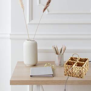 Impressionnant organisateur de cuisine en jacinthe d'eau fabriqué à la main Rectangle ustensile Caddy avec rangement divisé - Product Image 4