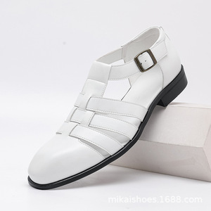 New Arrival Men's Oversized Vintage Buckle Roman <b>Sandals</b> Casual Breathable Leather <b>Sandals</b> Outdoor Beach Comfortable - Product Image 2