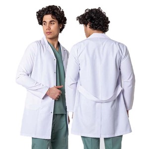 ชุดยูนิฟอร์มโรงพยาบาลผ้าสแปนเด็กซ์ชุดเสื้อโค้ทแลปทอลายทแยงสีขาวผลิตจากจีน - Product Image 5