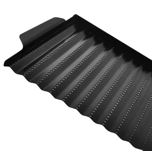Plancha de Hierro Fundido Rectangular Moderna Antiadherente con Diseño Ondulado para Asar Carne al Aire Libre, Ideal para Camping, con Asa - Product Image 4