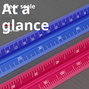 Règle triangulaire en alliage d'aluminium gravée au laser pour le dessin, la conception architecturale, la décoration, proportion en pouces/centimètres, 90g - Product Image 6