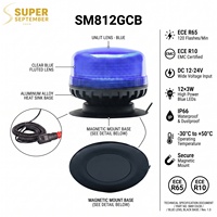 SM812GCB 12V 24V Auto-Notfall-Warnleuchte Stroboskop-Blinklicht Blau für Krankenwagen LKWs 3 Jahre Garantie