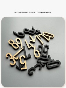 Numéro de <span class=keywords><strong>maison</strong></span> en acrylique auto-adhésif 3D découpé au laser avec finition métallique pour <span class=keywords><strong>maison</strong></span>, hôtel, bureau, appartement, villa, studio - Product Image 3