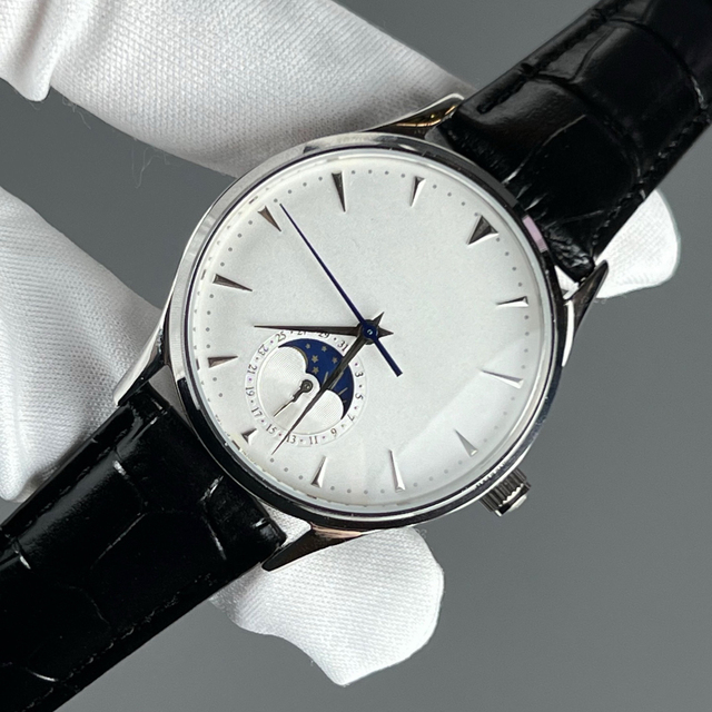 Ultra Thin Movement Small Dial Men's Mechanical Watch with Calendar and Moon Phase Functions