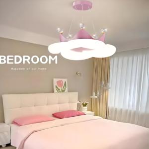 Lampadario per soggiorno Nordic camera dei bambini lampada corona Led camera da letto lampada a sospensione romantica ragazza principessa lampada da soffitto - Product Image 2