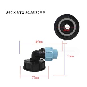 Conector de codo S60X6 para tanque IBC a tubo de 20/25/32mm, conector de PE para tanque de agua, grifo de tanque de agua, conector de manguera para tanque de agua - Product Image 2