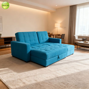 Sofá <span class=keywords><strong>Cama</strong></span> Multifuncional y Económico para Sala de Estar, Sofá Plegable Tapizado con Almacenamiento y Otomana 8020 - Product Image 5