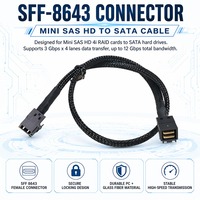 Cable de Conexión para Servidor Mini SAS HD SFF-8643 de 12 Gbps, Carcasa de Fibra de Vidrio para PC, Clip de Acero con Bloqueo, Cable de Expansión para Placa Trasera de Almacenamiento