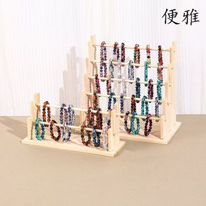 Support de rangement pour bijoux en bois massif, présentoir pour bracelets et cordons, porte-clés accessoire, poteau de présentation de style urbain - Product Image 4