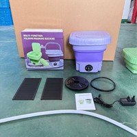 Nouvelle Laveuse/Sécheuse Portable Mini Empilable <2kg Capacité Semi-Automatique Pliable Chargement par le Haut en Plastique Alimentée par USB 3 Modes Économe en Énergie