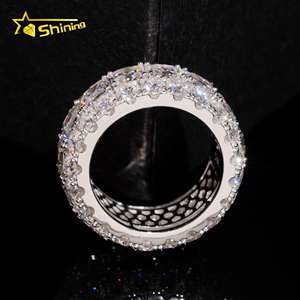 Neuer Stil Iced Out Ring Hip-Hop-Schmuck 925 Silber VVS Asscher Moissanit Ehering Eternity Maßgefertigter Herren Moissanit-Ring - Product Image 5