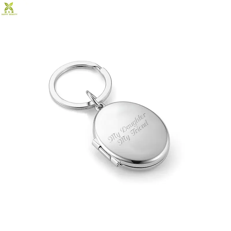 Porte-clés ovale avec photo gravée personnalisé, médaillon personnalisé, pièces
