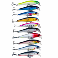 8.5cm 9.2g Yüzen Minnow Balıkçılık Yemi 10 Renk Yapay Sert Yem Wobbler Üçlü Kancalı