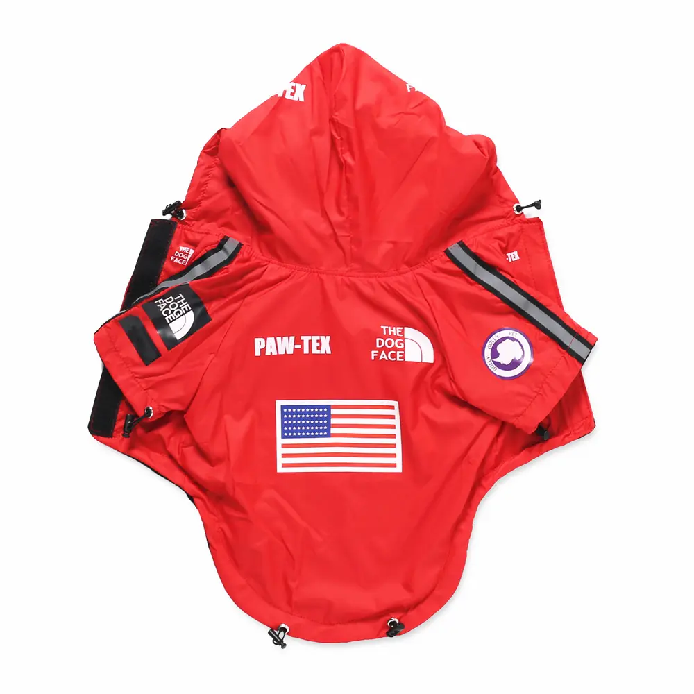 Pet Accessories American flag fashion Large dog raincoat winter jacket pet dog outdoor jacket