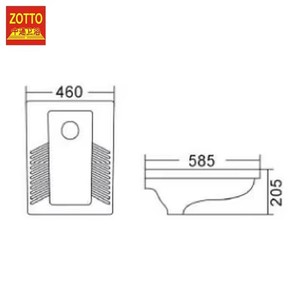 Sartén para inodoro en cuclillas de cerámica negra, gris y blanca de losa de <span class=keywords><strong>roca</strong></span> moderna, nuevo diseño sanitario en cuclillas para hoteles y centros comerciales - Product Image 2