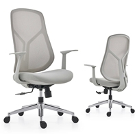 Chaise de bureau ergonomique de direction confortable en maille pivotante avec dossier réglable et appui-tête pour utilisation informatique