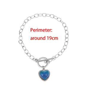Collares de Moda con Colgante de Corazón que Cambia de Color Según la Temperatura, Cadena de Eslabones, Regalo de Aniversario para Mujeres y Niñas - Product Image 5