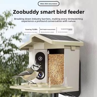 Mangeoire à oiseaux intelligente transfrontalière alimentée par l'IA avec détection de faible niveau de nourriture, caméra 2K détachable pour jardin extérieur et dispositif de observation d'oiseaux à distance
