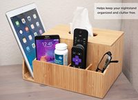 Support de tablette en bambou pour meubles de maison, organisateur de bureau pour iPad, téléphones, télécommandes, blocs-notes, stylos