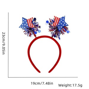 Anpassbares patriotisches Stern-Stirnband zum 4. Juli |   Direkt ab Werk |   USA Feiertagsparty Haaraccessoires - Product Image 3