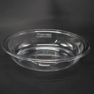 big clear cover fruit salad food container disposable plastic pet salad mixing bowl with clear lid 32oz