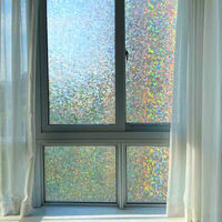 Regenbogen-Fensterfolie Sichtschutz Nicht-selbstklebende Glasfolie Abnehmbare Wiederverwendbare Statisch Haftende Fensterfolie