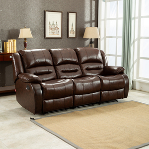 Canapé inclinable sectionnel 3+2+1 places en cuir marron, ensemble de canapés inclinables pour salon, vente chaude - Product Image 2