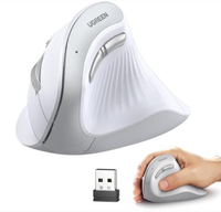 Souris ergonomique sans fil UGREEN MU008, silencieuse, pour bureau, protection des grandes mains, souris verticale pour ordinateur portable