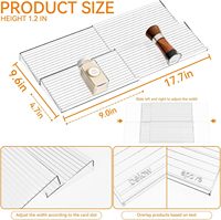 Organisateur de tiroir à épices extensible, plateau à épices incliné en acrylique transparent pour le rangement des pots d'assaisonnements de cuisine