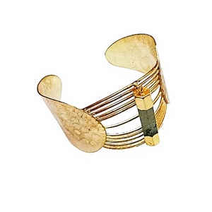 Brazalete de piedra de ágata hecho a mano, joyería de moda de la India, joyería artesanal, Metal, chapado en oro y latón, novedad, venta al por mayor - Product Image 5