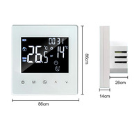 Thermostat intelligent WiFi pour chauffage électrique par le sol, commande vocale, application, PC, écran tactile LED pour usage domestique et commercial