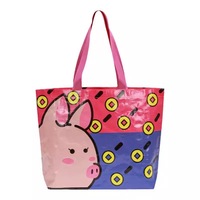 Sac fourre-tout en tissu tissé PP, moyen, avec bandoulière, finition mate, impression personnalisée, sac de shopping promotionnel, en matériaux recyclés, fabriqué en Chine