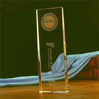 Trophée en verre Honor of Crystal Clear Business Creative Slant Board, fabriqué pour les souvenirs et les cadeaux