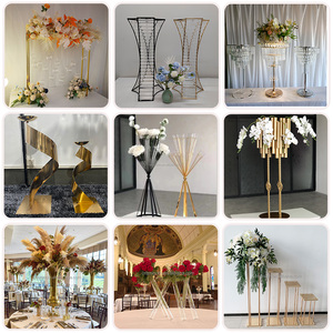 High Quality Crystal Metal <strong>Flower</strong> <strong>Vase</strong> Holders Centerpieces Crystal <strong>Flower</strong> Arrangement Stand Table Wedding Centerpieces - Product Image 6