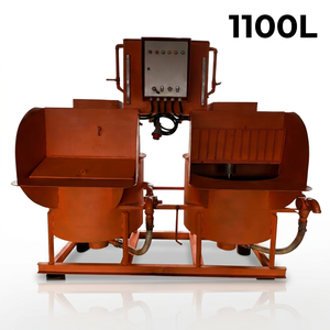Mezcladora de Concreto de Doble Tambor Kwongyip de 1100L, Máquina Industrial con Motor de 12HP, Carga y Descarga Automática - Product Image 1