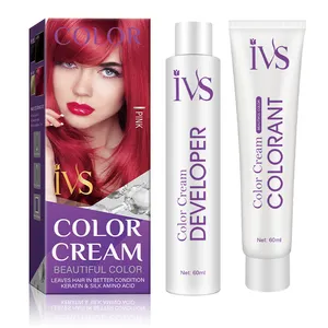 IVS Rosa Profissional Salão de beleza Uso Creme de cor de cabelo Creme de marca própria Permanente tintura de cabelo