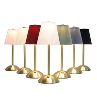Lampe de table d'ambiance moderne et minimaliste, rechargeable USB, style nordique, pour mariage, avec contrôle tactile, veilleuse géométrique en métal et tissu