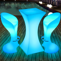 Table Basse Lumineuse de Cocktail pour Usine, Lounge, Extérieur, Meuble de Bar LED Haut, Tables Rondes LED pour Événements, Fêtes, Jardin