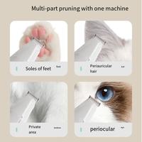 Tondeuse électrique sans fil pour animaux de compagnie en acier inoxydable LED, 2 vitesses, pour pattes, oreilles, visage et fesses de chats et chiens
