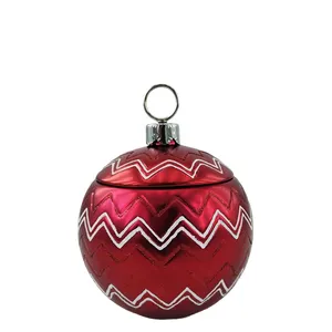 2023 desain baru bola merah bentuk keramik wadah penyimpanan untuk dekorasi Natal stoples makanan penyimpanan