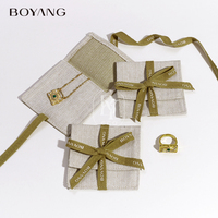Pochette cadeau en coton pour bijoux, avec logo personnalisé, écologique, pour boucles d'oreilles, colliers, bagues et bracelets
