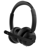 Casque Bluetooth pour centre d'appels avec base de charge, micro anti-bruit, mains libres, sans fil, pour le bureau