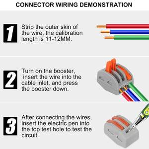 Bloques de terminales de resorte de 2 polos con conexión a presión para cables de 21-30 AWG, juego de conectores rápidos, 160 piezas - Product Image 5