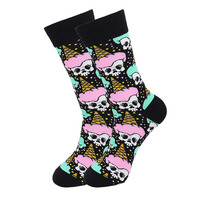 YL drôle coton peigné vente 100% coton drôle exagéré mi-tube équipage chaussettes en gros chaussettes conception heureuse chaussettes de haute qualité
