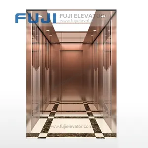 مصعد ركاب مخصص من FUJI للبيع (ديكور من التيتانيوم ومزخرف من الداخل)