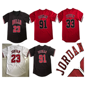 Maglie da Basket Americane Vintage all'Ingrosso, Economiche, a Manica Corta, in Rete, Ordini Personalizzati Accettati, 33 Pippen 91 Rome, 100% Poliestere - Product Image 1