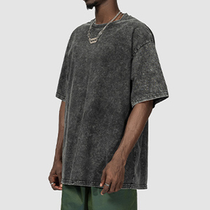 T-shirt Uomo Vintage Acid Wash 2026 Nuovo Arrivo 100% Cotone 230GSM Pesante Girocollo Traspirante Effetto Lavato Stile Retrò Top Estivo - Product Image 2