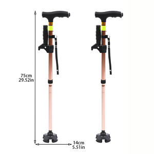 Bastón telescópico de aleación de aluminio con luz LED, bastón de senderismo ajustable para trekking y soporte al aire libre - Product Image 4