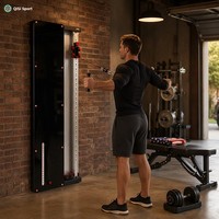Appareil de musculation fonctionnel mural pour la maison, machine à câbles compacte pour salle de sport à domicile, pile de poids de 30 kg, plus de 100 exercices, noir piano