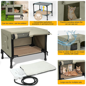 Pet <strong>Cat</strong> <strong>House</strong> Shelter Indoor Outdoor Heated <strong>Cat</strong> <strong>House</strong> for Small Large Stray <strong>Cats</strong> <strong>Outside</strong> Waterproof Winter Insulated Pet Shelter - Product Image 3